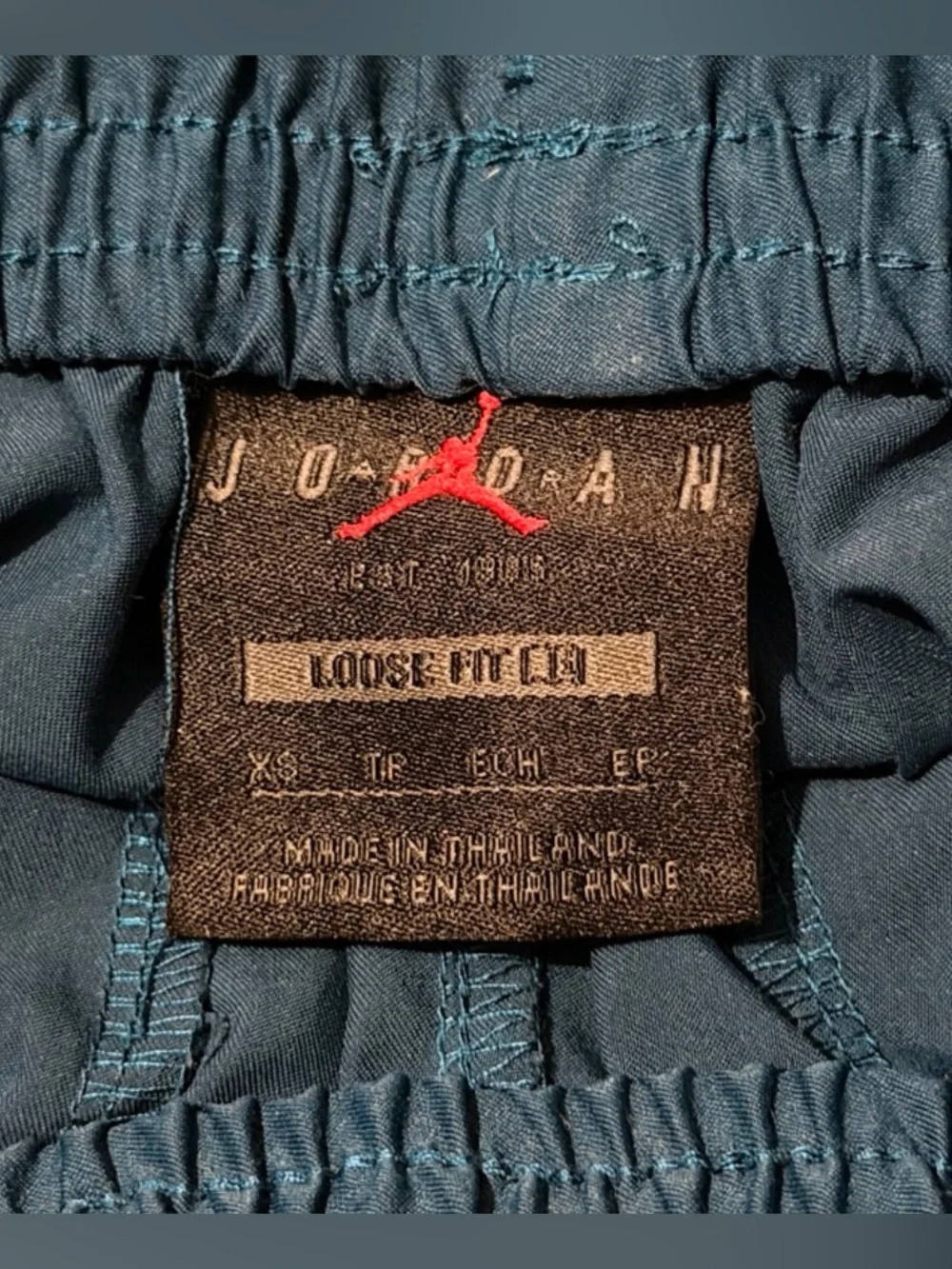 Jordan Men's Athletic Shorts in Teal Blue with Gray Trim